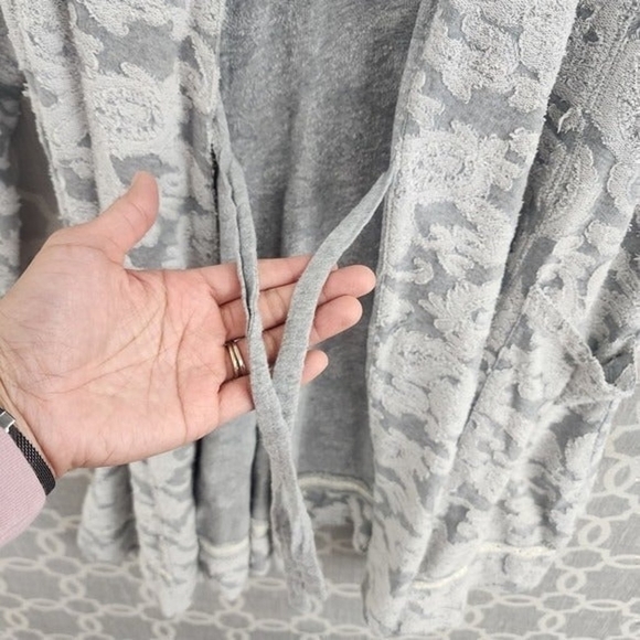 Anthropologie Eloise Textured Floral Open Front Knit Sweater Cardigan or Robe - Picture 7 of 11